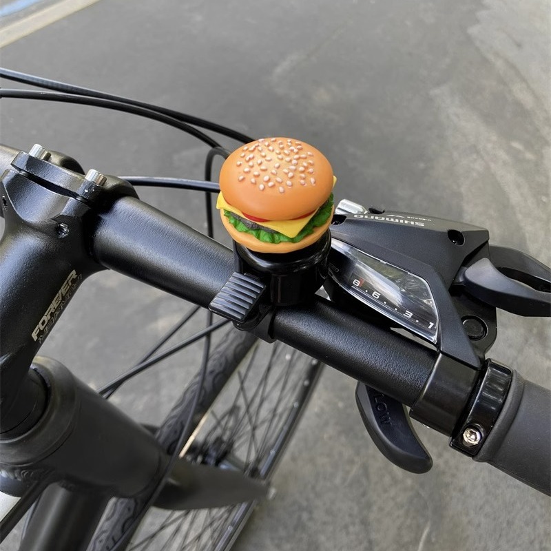 自転車ベル｜アクセサリー・カートゥーン柄・可愛い・男女兼用・装飾・ハンバーガー|undefined