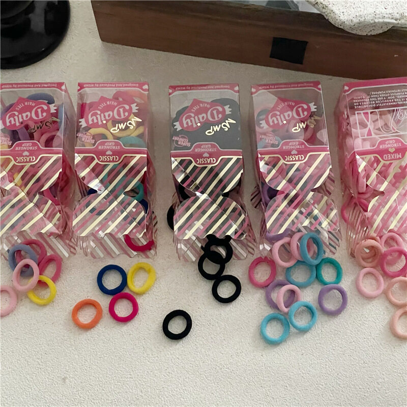 ヘアゴム｜ギフトボックス・クリーム色系・小さなタオルリング・子供用・かわいい・髪留め・|undefined