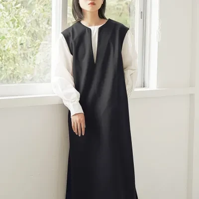 Classy コート｜秋冬用・Vネック・ノースリーブ・マント・ワンピース・新作・外出用・服