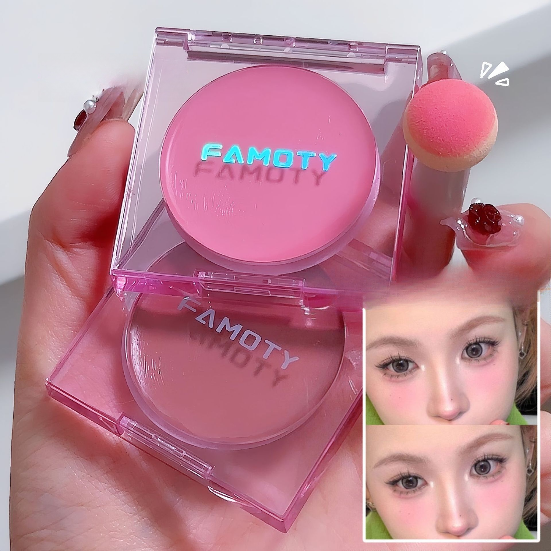 FAMOTY チークパレット｜ナチュラル発色・持ち運び便利・長持ち・軽いテクスチャー・初心者向け・デイリーユース・多色展開・スムーズな仕上がり|undefined