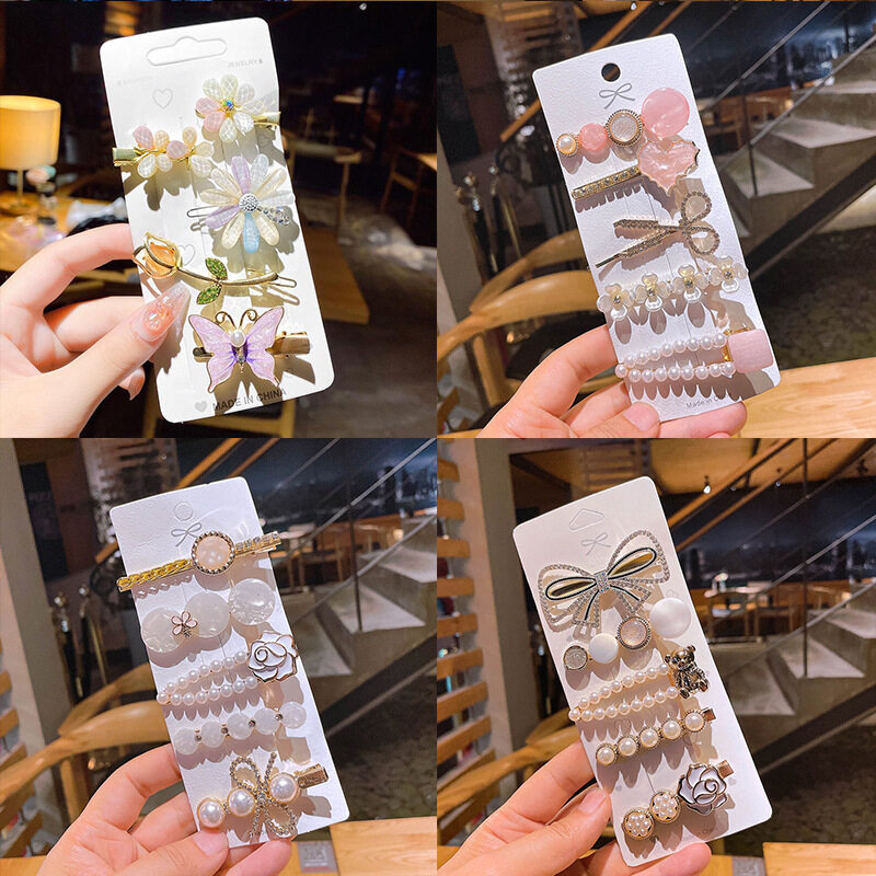 羽根付きヘアクリップセット|かわいい・くま・前髪クリップ・ヘアアクセサリー|undefined