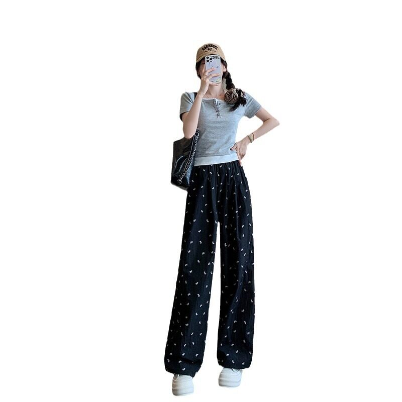 パンツ｜新作・ハイウエスト・ストレート・カジュアル・ワイドパンツ・女性向け・夏・ファッション・服|undefined