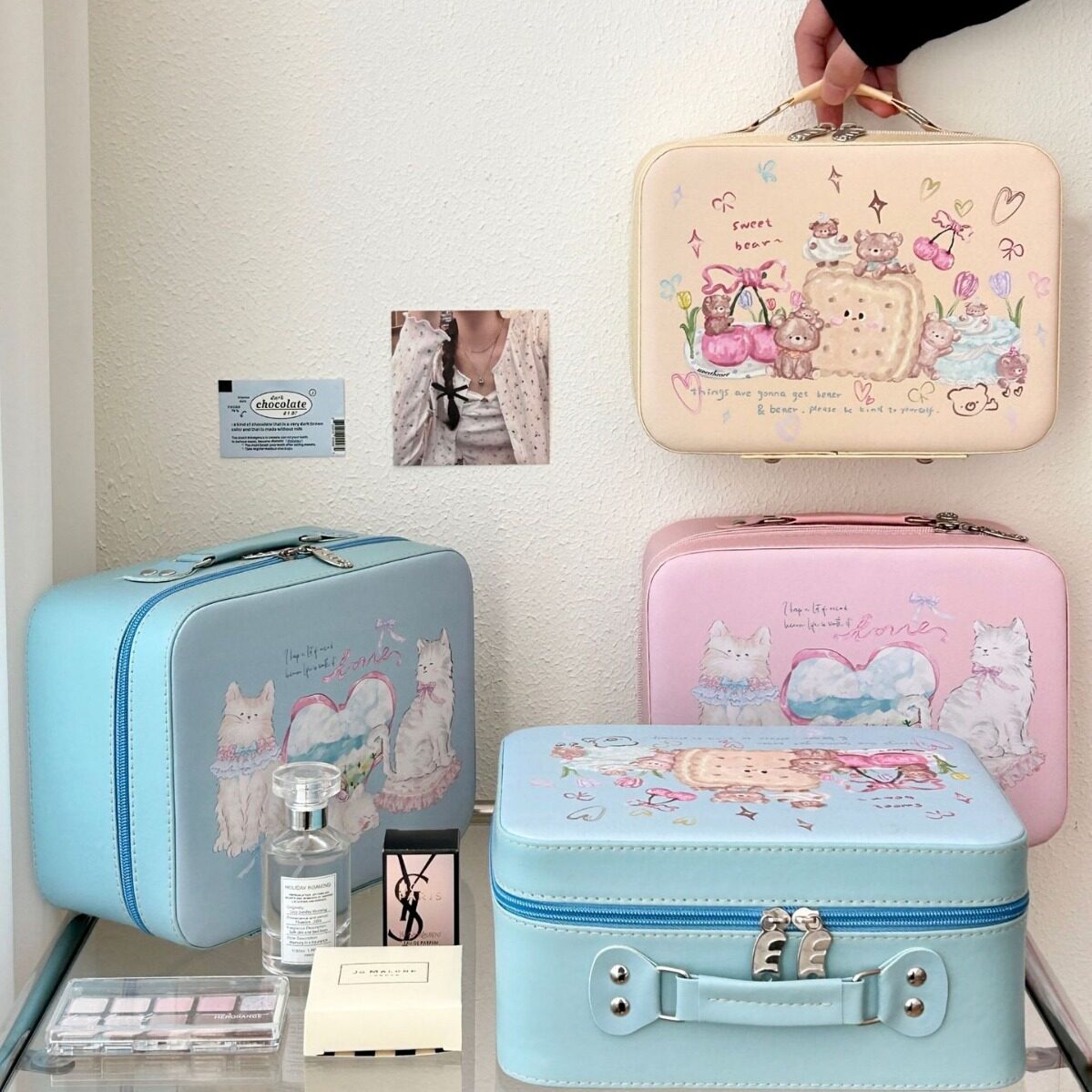 収納ボックス｜カートゥーン・PU・化粧品ボックス・大容量・携帯用・美容品収納・メイクボックス・高級感|undefined