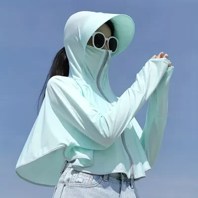 日焼け止め服｜女性用・夏・日焼け対策・ケープ・コート・UVカット・アウトドア・つば広フード付き