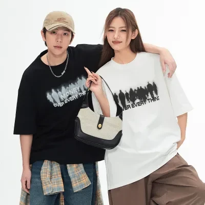 Tシャツ｜プリント・半袖・ゆったり・コットン・アメカジ・オーバーサイズ・ファッション・春夏新作・カップル・メンズ・レーディス・服