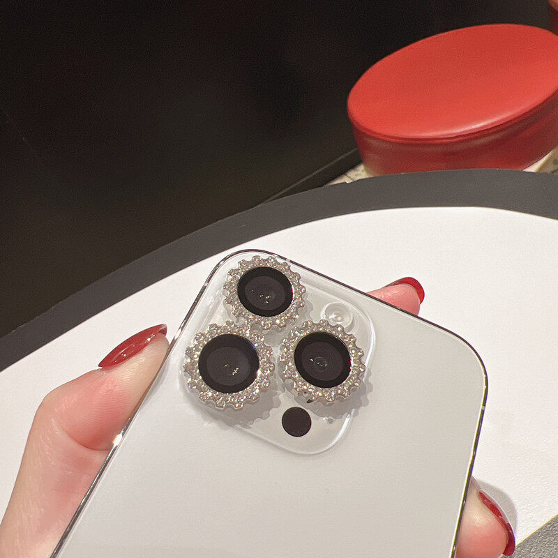 レンズフィルム｜ギヤ柄・合成ダイヤモンド付き・キラキラ・レンズ保護・アクセサリー・IPHONE多シリーズに適用|undefined