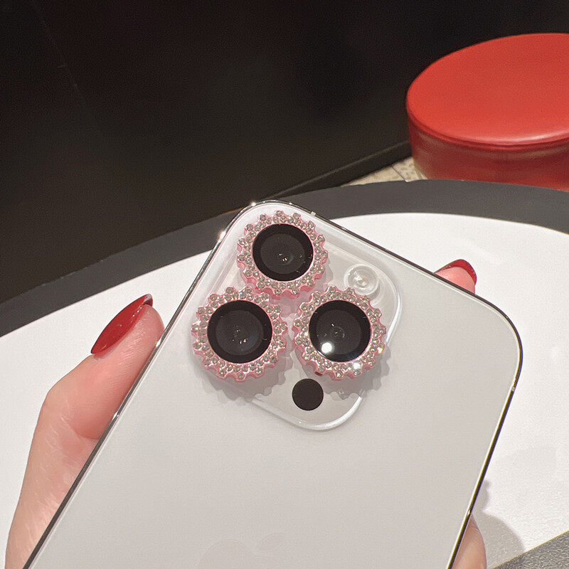 レンズフィルム｜ギヤ柄・合成ダイヤモンド付き・キラキラ・レンズ保護・アクセサリー・IPHONE多シリーズに適用|undefined