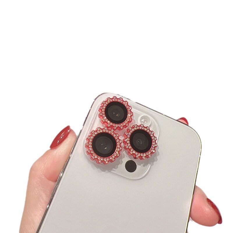 レンズフィルム｜ギヤ柄・合成ダイヤモンド付き・キラキラ・レンズ保護・アクセサリー・IPHONE多シリーズに適用|undefined