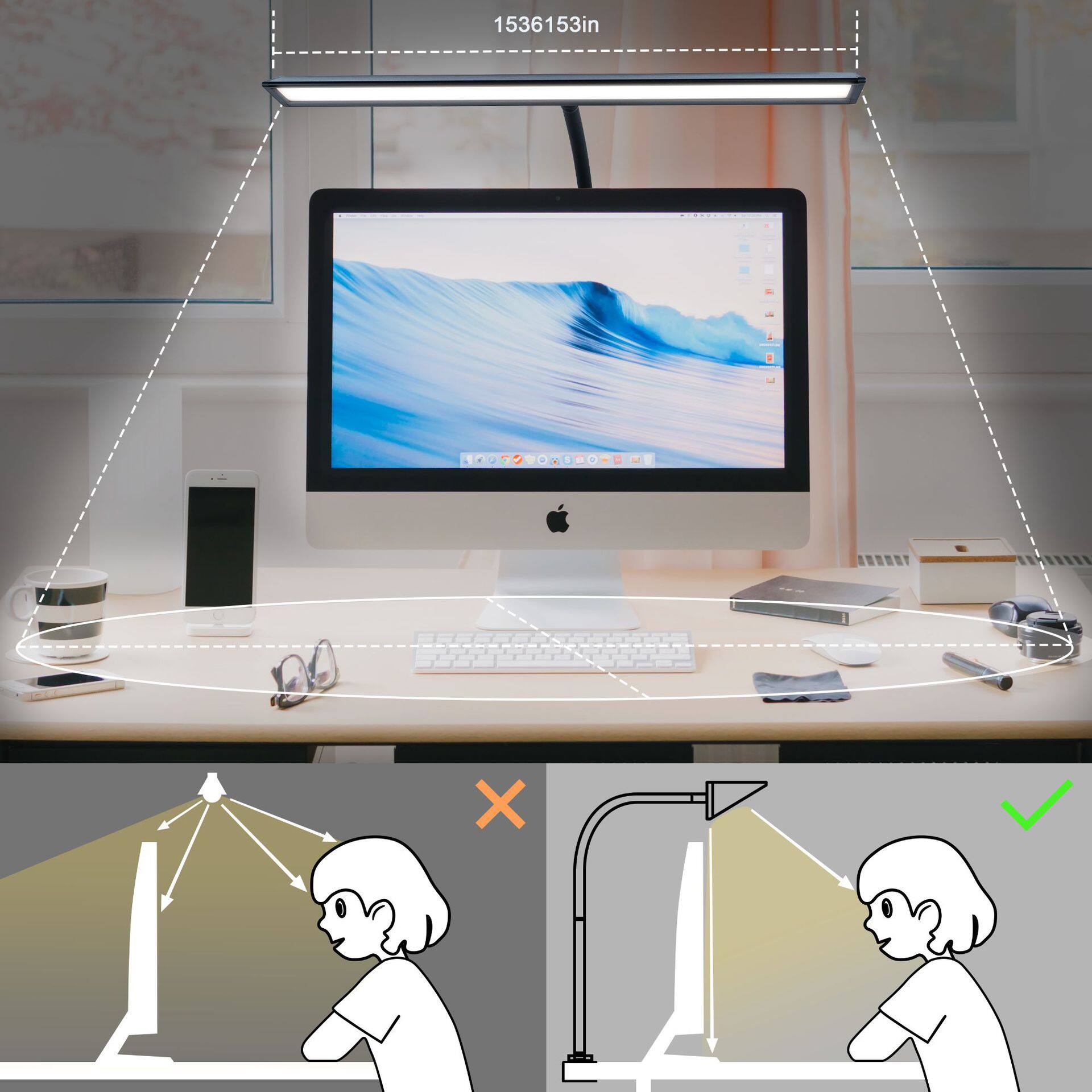 LEDデスクライト｜USB給電・PC照明・学生寮用・調光可能・目に優しい|undefined