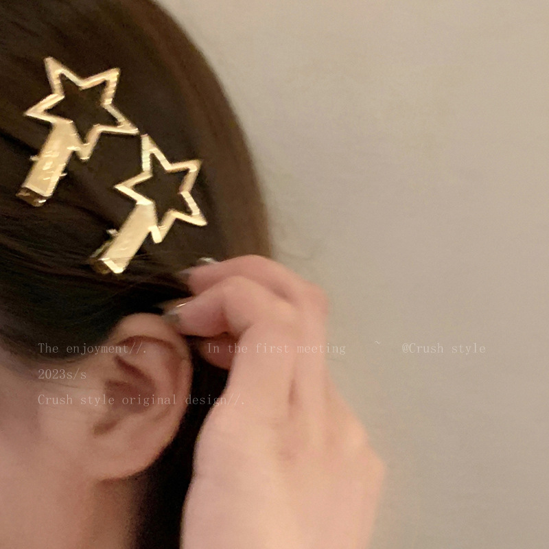 ヘアクリップ｜メタル・ダッククリップ・五角星・新作・サイドバング・ヘアアクセサリー・かわいい・Y2Kスタイル|undefined