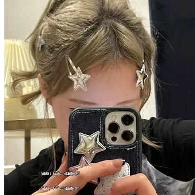 「６個セット」ヘアクリップ｜Y2Kスタイル・甘くてクールな・五角星・BBクリップ・前髪クリップ・サイドクリップ・新作・ヘアアクセサリー