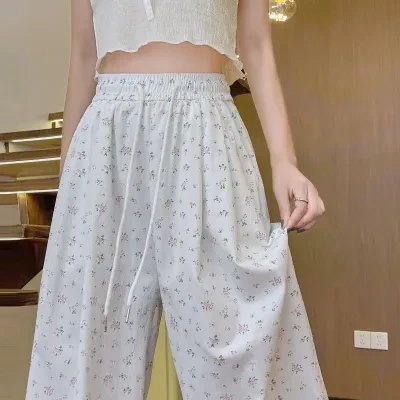 吉 パンツ｜夏・新作・花柄・ハイウェスト・ゆったり・ワイドパンツ・服・女性