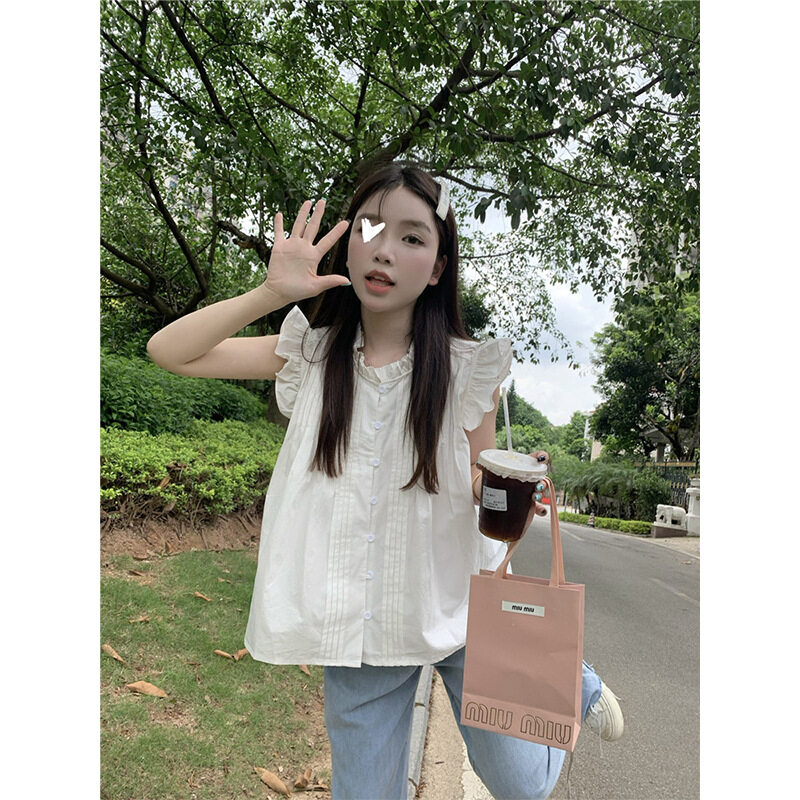 シャツ｜フレンチスリーブ・かわいい・フリル・チェック柄・ノースリーブ・個性的・夏・優しい・女性・レーディス・服|undefined