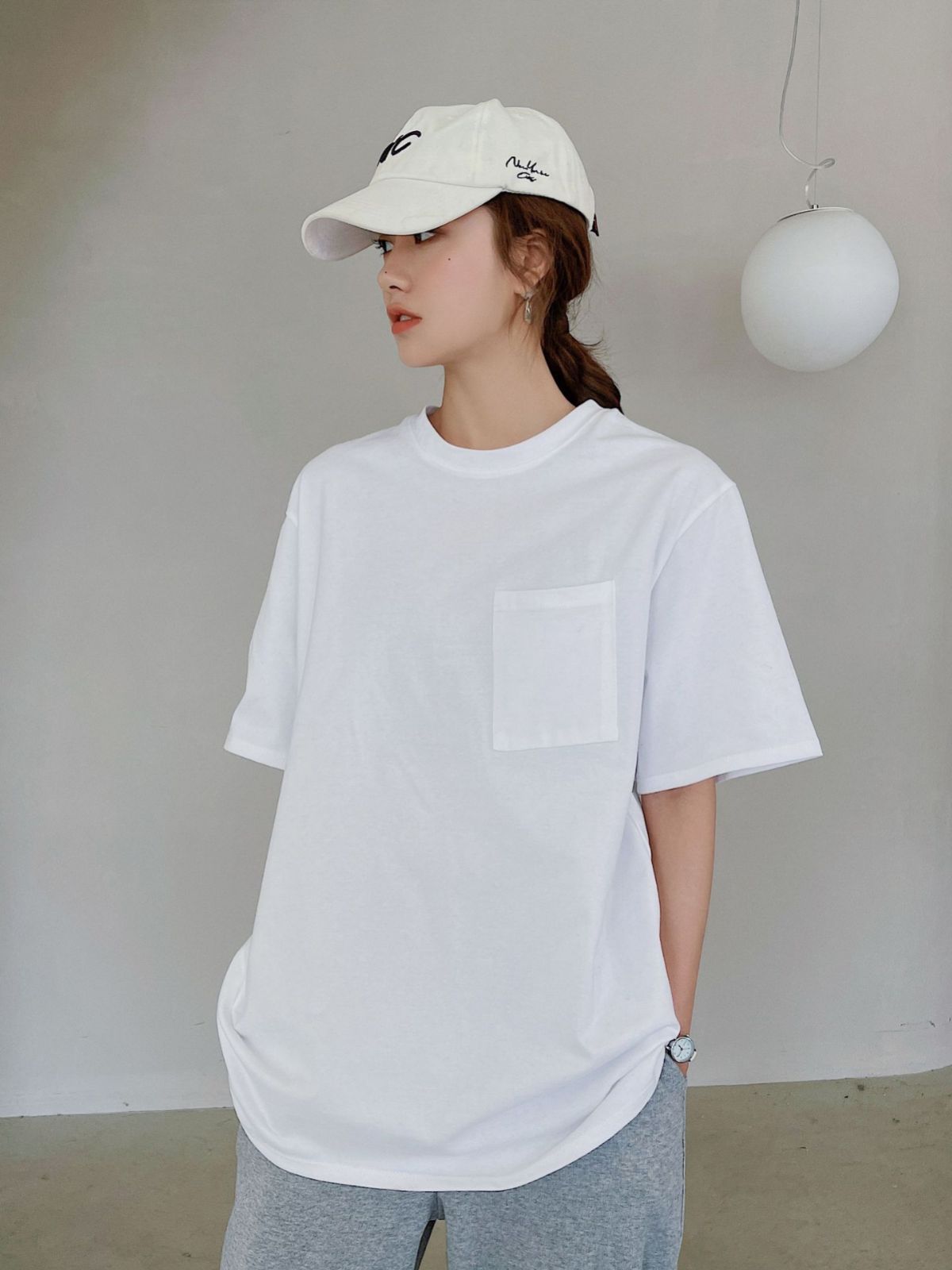 Tシャツ ｜無地Ｔシャツ・半袖・ショートスリーブ・女性用・ルーズ・薄手・おしゃれ・カジュアル・丸首・シンプル・カジュアル・万能アイテム・ロングタイプ|undefined