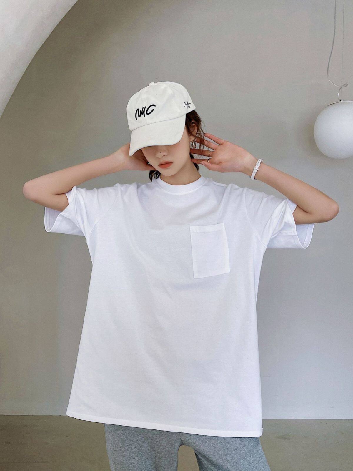 Tシャツ ｜無地Ｔシャツ・半袖・ショートスリーブ・女性用・ルーズ・薄手・おしゃれ・カジュアル・丸首・シンプル・カジュアル・万能アイテム・ロングタイプ|undefined