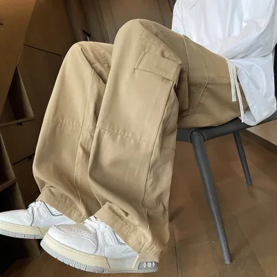 JUNKY CLASSIC ワイドパンツ｜コットン・ポケット・カジュアル・秋新作・レトロ・カーゴパンツ・デザイン・リラックス・男性・メンズ・服