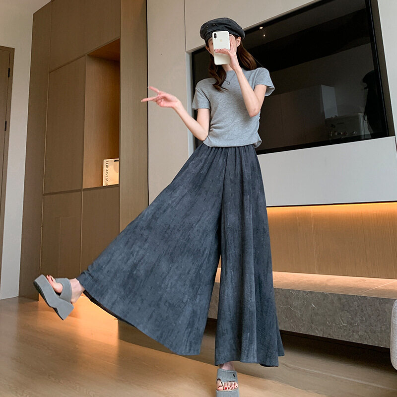 カジュアル 夏 ハイウエスト ストレートレッグワイドパンツ パンツ ワイドレッグパンツ ストレートパンツ 夏 ハイウエスト