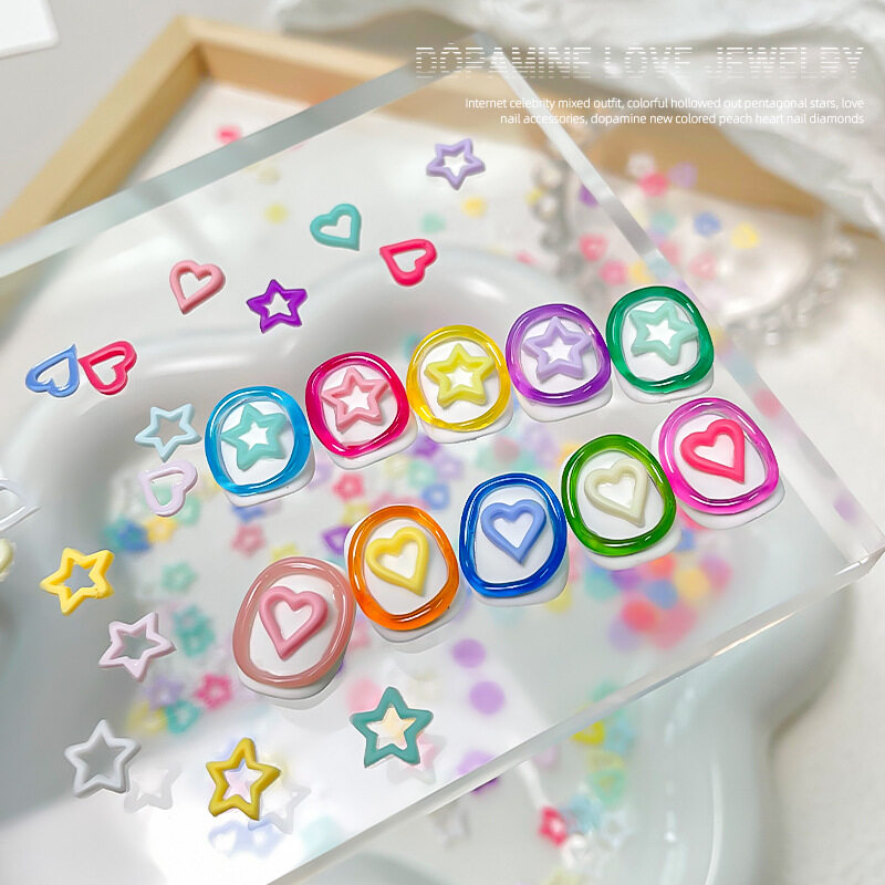 ネイルアクセサリー｜飾り物・カラフル・ハート型・星型・混合セット・人気商品・可愛い|undefined
