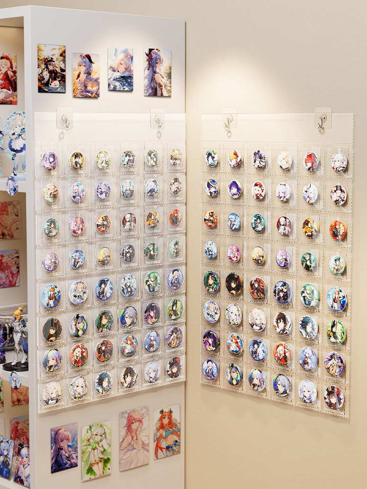 【推し活してる】壁掛式 缶バッジ収納ファイル｜防塵・ウォールポケット・コレクションポケット・各種缶バッジサイズ対応・最大48枚たっぷり収納可能！|undefined