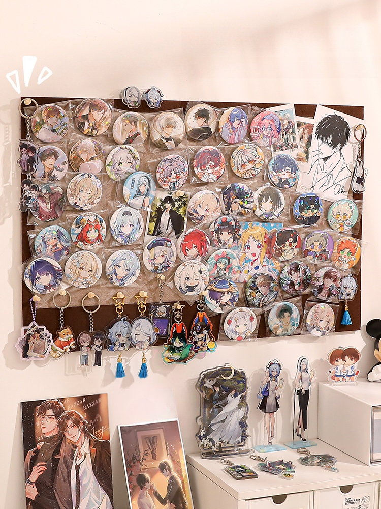 【推し活してる】貼るフェルトボード｜痛壁・壁掛け用・缶バッジ展示用・防塵・缶バッジやトレカやキーホルダーを収納用|undefined