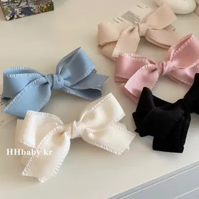 ヘアクリップ｜バレエ風・リボン・気品・スプリングクリップ・ヘアアクセサリー