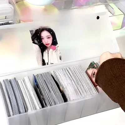 トレカ収納ケース｜BTS・blackpink・twice・マット透明・蓋付き・7つの仕切り・シンプル・インスタで大人気