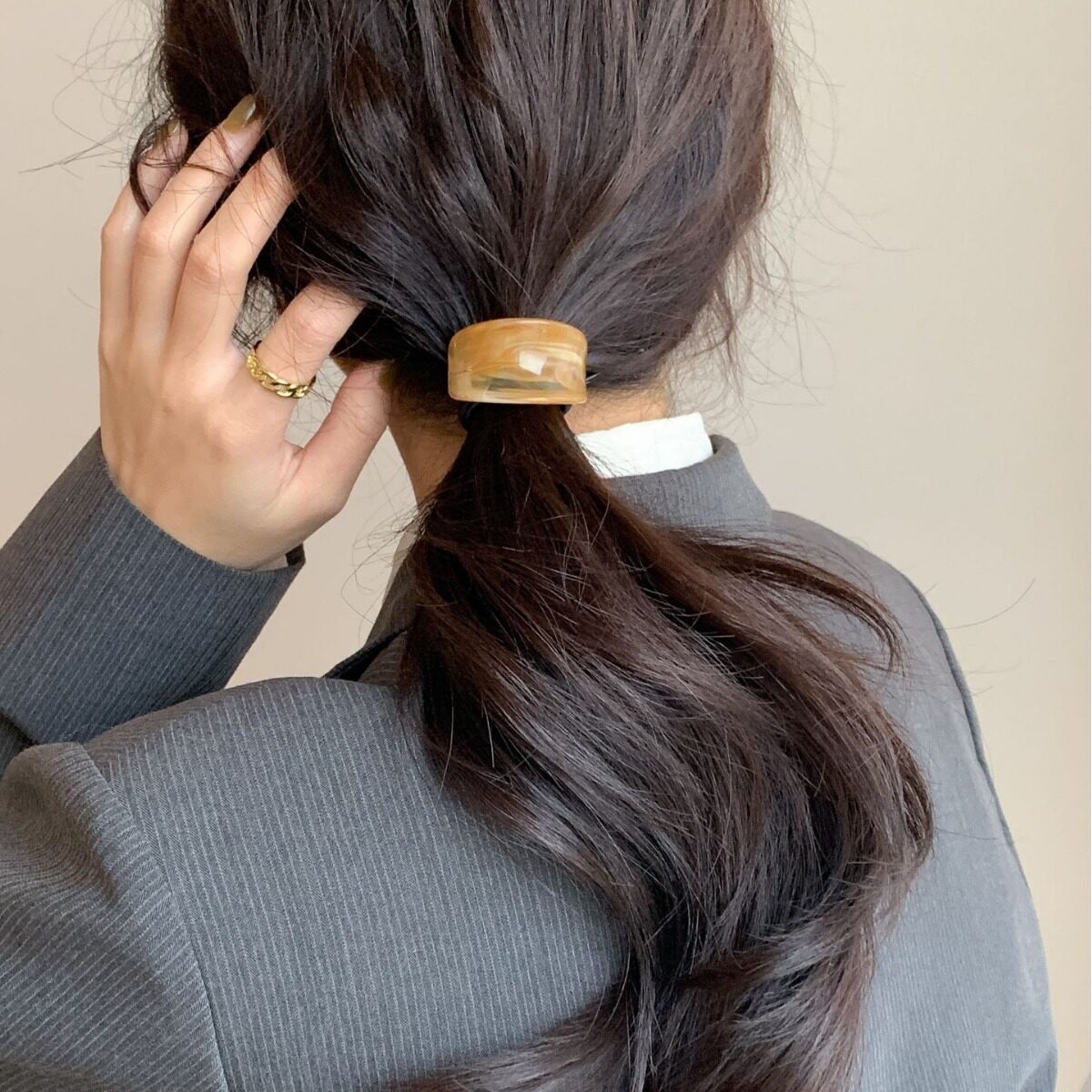 ヘアゴム｜アセテート・ファッション・おしゃれ・ポニーテール・お団子ヘア・気品ある・ヘアアクセサリー|undefined