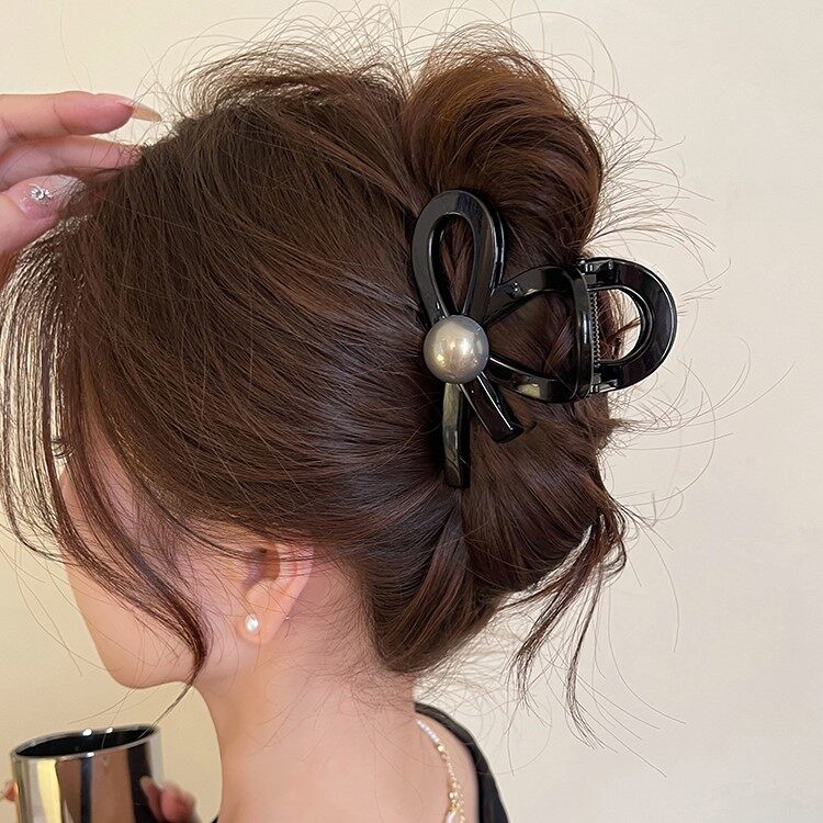 ヘアクリップ｜パール・クロス・ヘアクリップ・後頭部用・新作・シンプル・おしゃれ・多機能・シャーククリップ|undefined