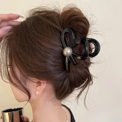 YOOYOOTOWN ヘアクリップ｜パール・クロス・ヘアクリップ・後頭部用・新作・シンプル・おしゃれ・多機能・シャーククリップ