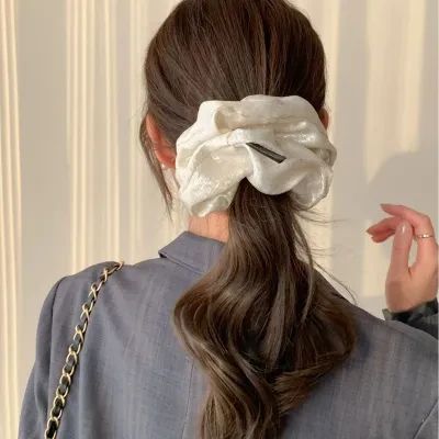 シュシュ｜カラフル・布製・バラ・ヘアゴム・高いポニーテール・ファッション・ヘアアクセサリー