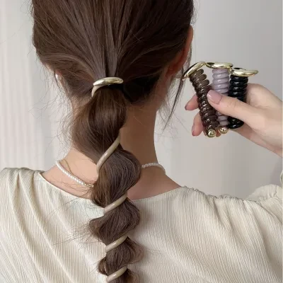 ヘアゴム｜高級・新作・ストレート・電話線デザイン・気品・ポニーテール用・ヘアアクセサリー