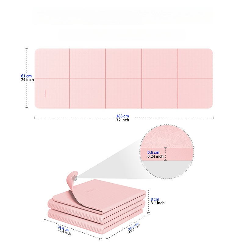 折り畳み式ヨガマット｜静音・フィットネス・TPE・滑り止め・衝撃吸収・携帯に便利|undefined