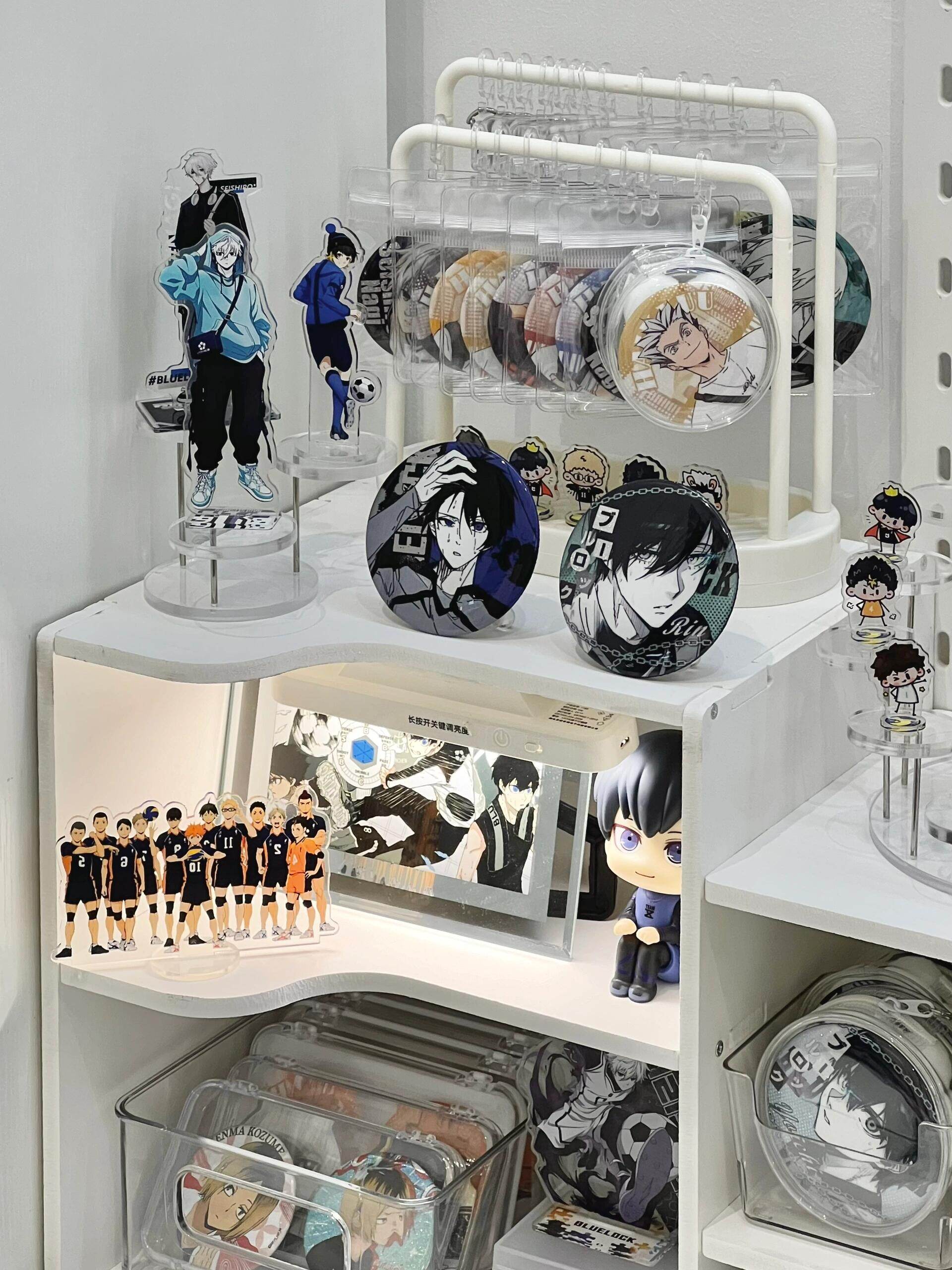 upside DO 推し活収納 iru イル 缶バッジ収納チェスト ホワイト 棚