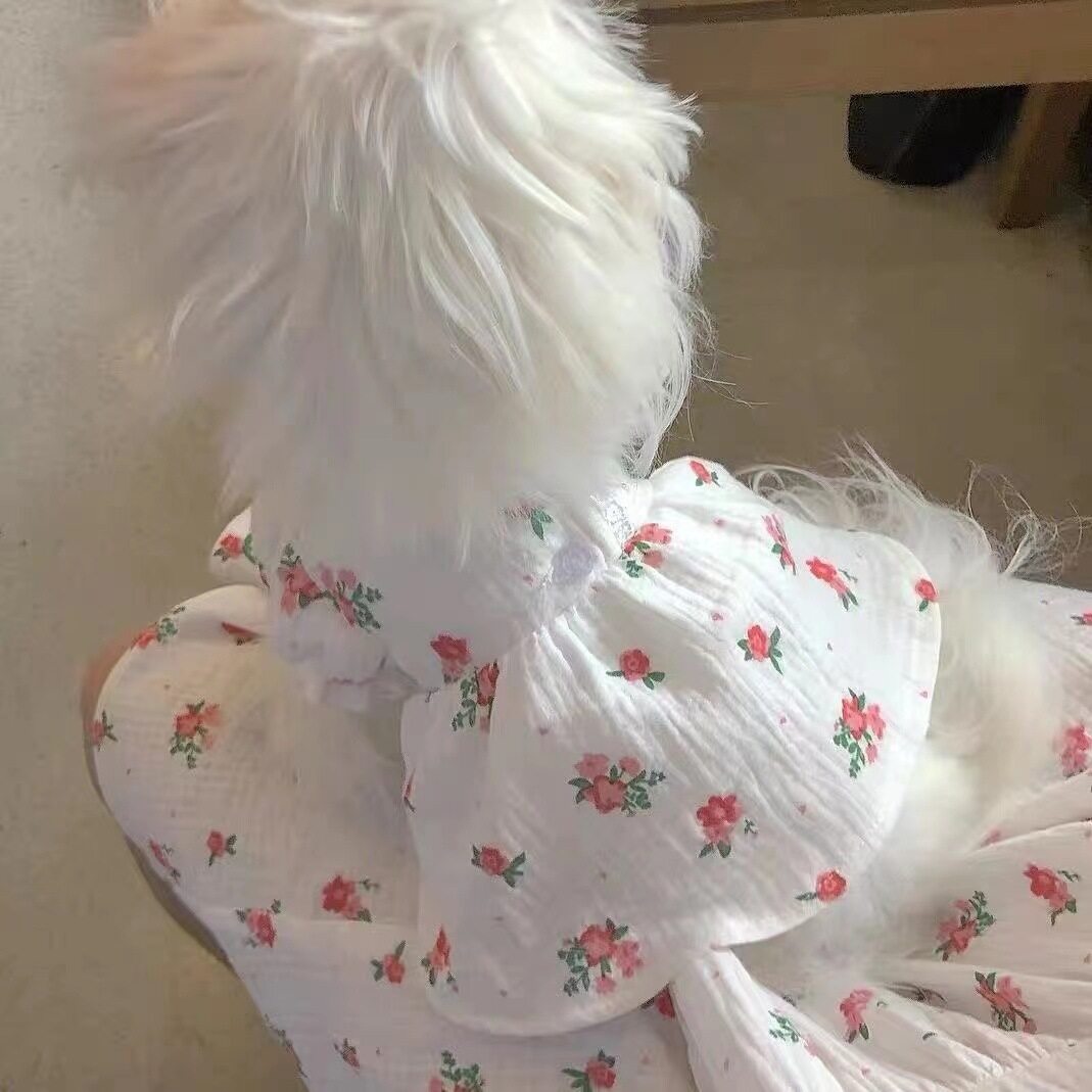 ペットドレス｜フラワープリント・ペット服・犬猫・冬用・小型犬|undefined