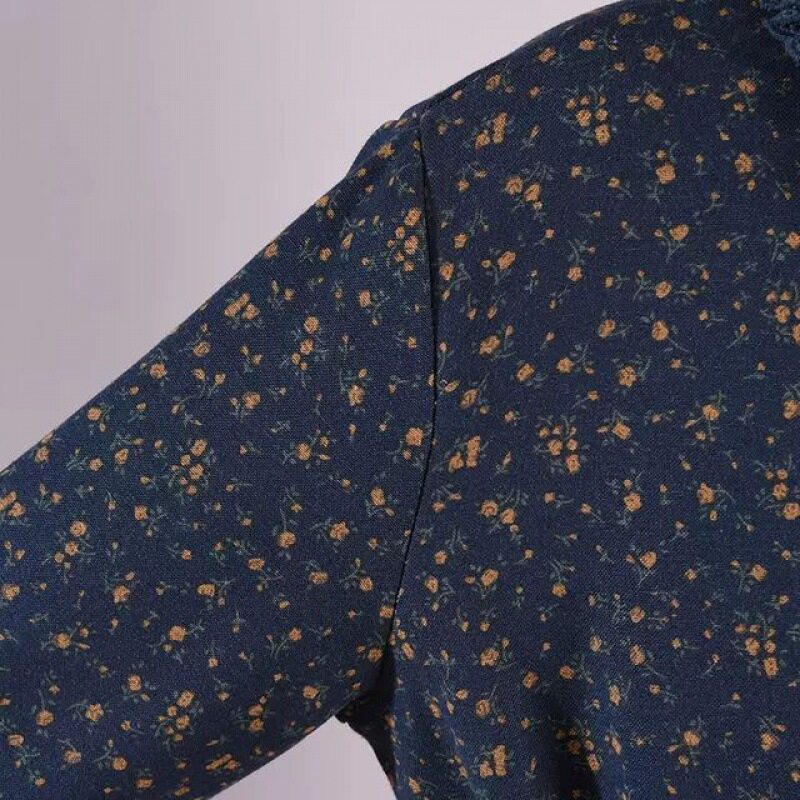 ワンピース｜フラワープリント・リラックス・ウエストリボン・裏起毛・秋冬|undefined