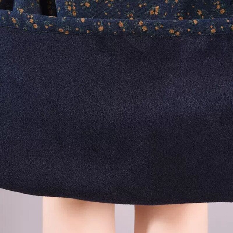 ワンピース｜フラワープリント・リラックス・ウエストリボン・裏起毛・秋冬|undefined