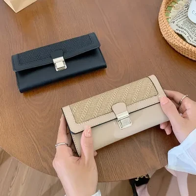 財布｜ハンドバッグ・新作・カラーブロック・PU素材・多ポケット・カードケース・コインケース・おしゃれ