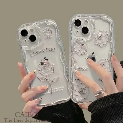 スマホケース｜iPhone6/7/8/se/X/XS/XR/XS Max/11/12/13/14/15/16 対応・透明・防衝撃・フルスクリーン・ローズ
