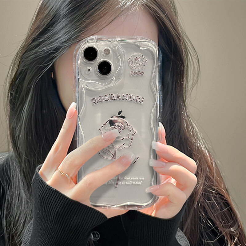 スマホケース｜iPhone6/7/8/se/X/XS/XR/XS Max/11/12/13/14/15/16 対応・透明・防衝撃・フルスクリーン・ローズ|undefined