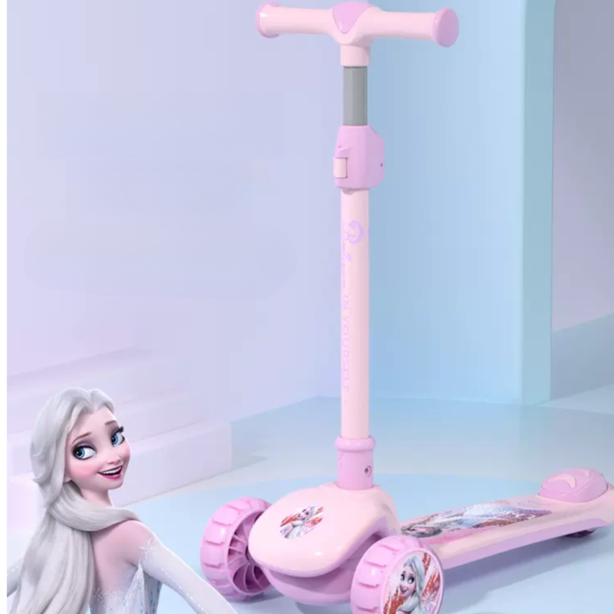 「MESUCA&Disney」スクーター｜折りたたみ式・多機能・キッズ用・スケートボード・エルサ・プリンセス・かわいい・滑りやすい・子供向け・ディズニー正規品|undefined