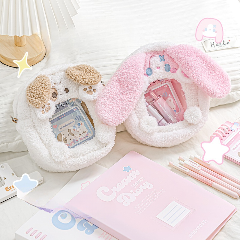 RosyPosyぬいぐるみ痛バッグ｜小物入れ・毛糸・カートゥーン・ソフト・大容量・斜め掛け・ペンケース・可視窓・かわいい|undefined