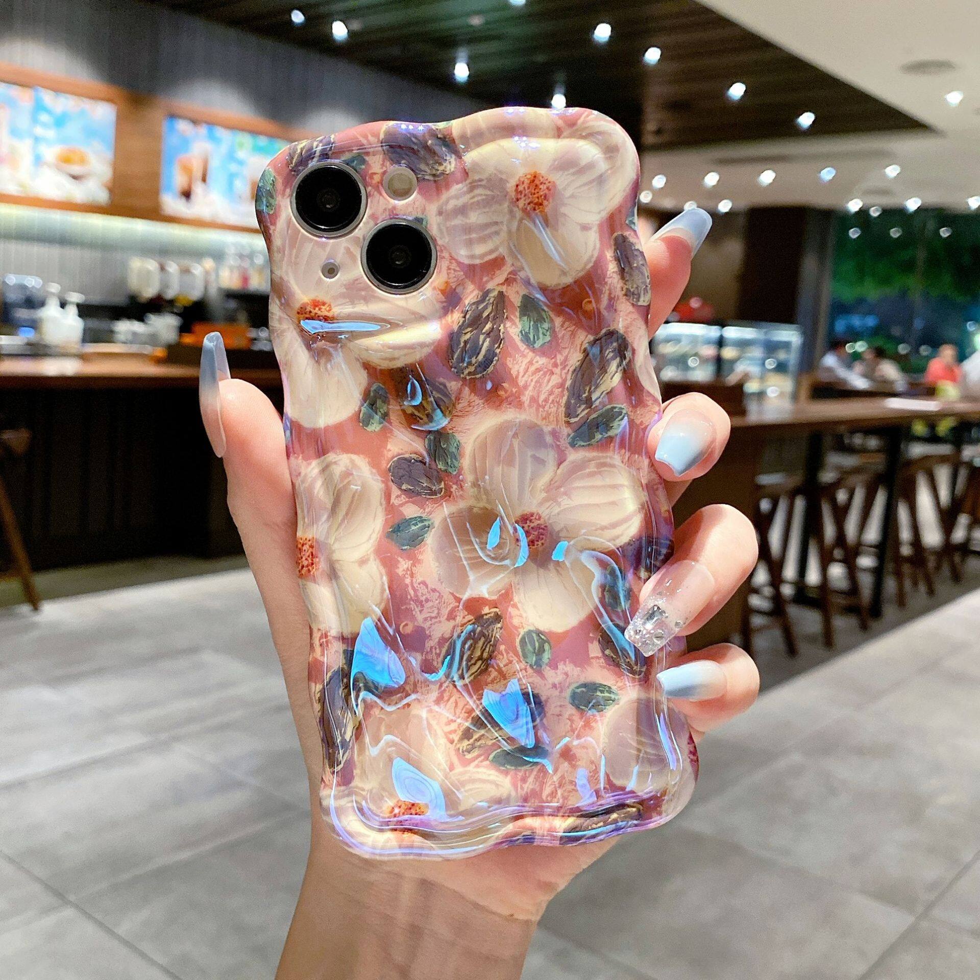 iPhone16スマホケース｜ブルーライトカット・油絵・花柄・スマホケース・iPhone15ProMax・14Pro・13・12用|undefined