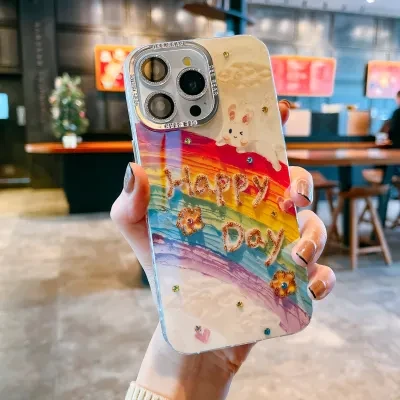 iPhone16スマホケース｜ブルーライト・水晶・レインボー・花柄・16ProMax・14Pro・iPhone13