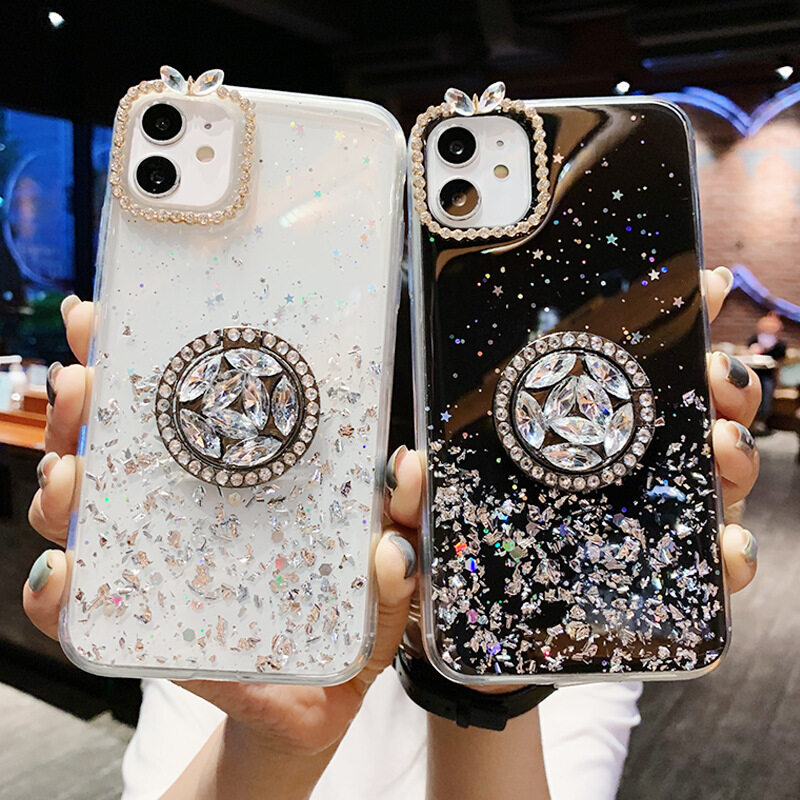 スマホケース｜iPhone15対応・ラメ・星柄・14ProMax・保護カバー・リング付き|undefined