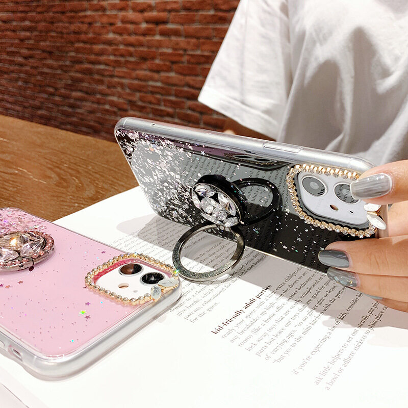 スマホケース｜iPhone15対応・ラメ・星柄・14ProMax・保護カバー・リング付き|undefined
