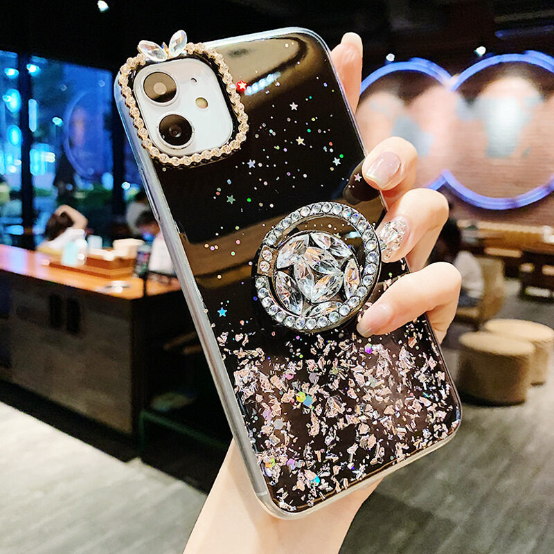 スマホケース｜iPhone15対応・ラメ・星柄・14ProMax・保護カバー・リング付き|undefined