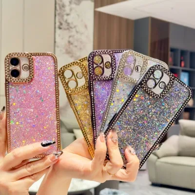 新作キラキラスマホケース｜ダイヤモンド・スパンコール・スマホケース・iPhone16Plus/15Pro/14/13対応・衝撃吸収・保護カバー