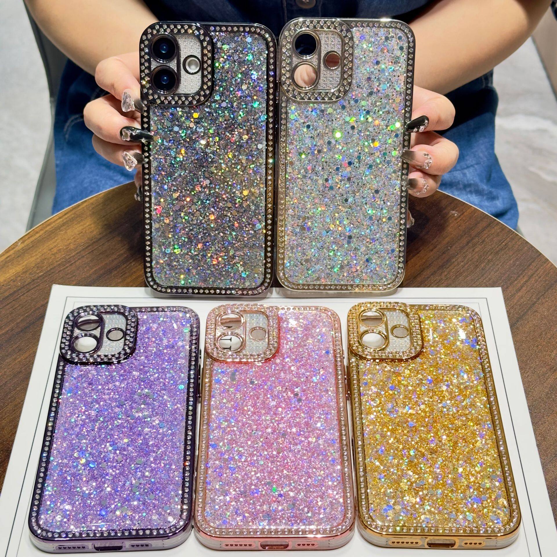 新作キラキラスマホケース｜ダイヤモンド・スパンコール・スマホケース・iPhone16Plus/15Pro/14/13対応・衝撃吸収・保護カバー|undefined