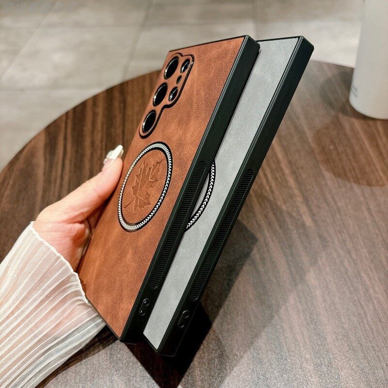 サムスンS24u対応スマホケース｜新型スマホケース・マグネット・ラムスキン・メープルリーフ・Note20P・耐衝撃・フルカバー・S23用|undefined