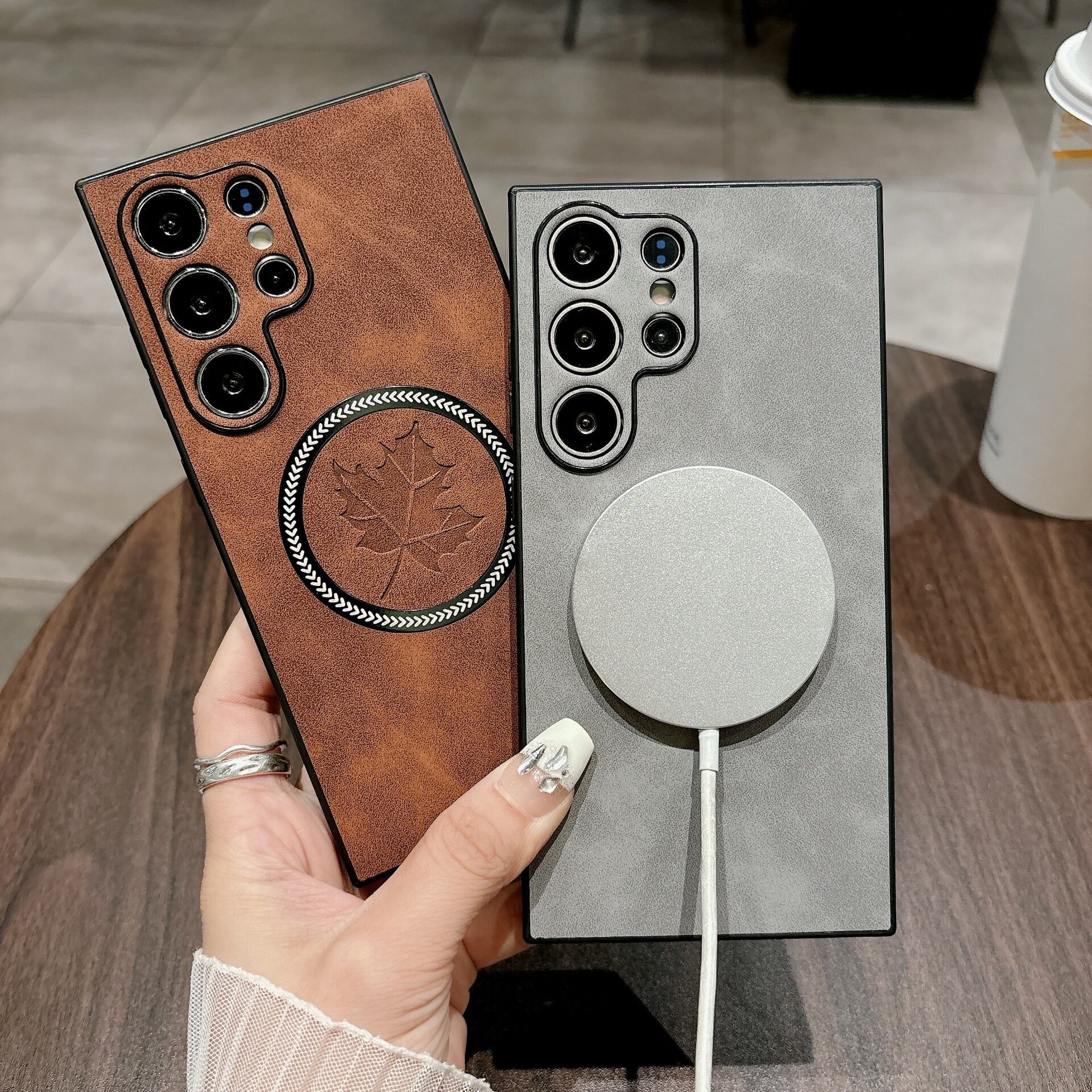 サムスンS24u対応スマホケース｜新型スマホケース・マグネット・ラムスキン・メープルリーフ・Note20P・耐衝撃・フルカバー・S23用|undefined